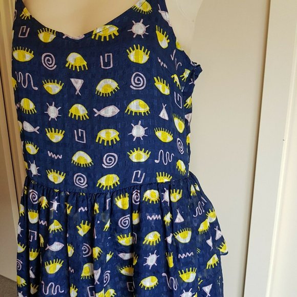 Blue Gorman eyes spring casual sleeveless dress 12 - Picture 2 of 5